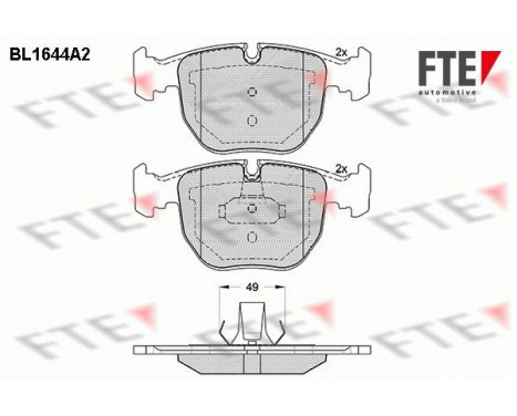 Brake Pad Set, disc brake BL1644A2 FTE