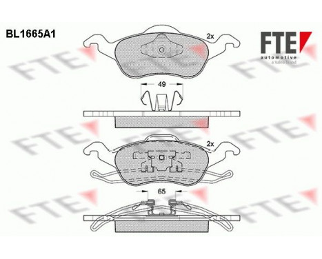 Brake Pad Set, disc brake BL1665A1 FTE