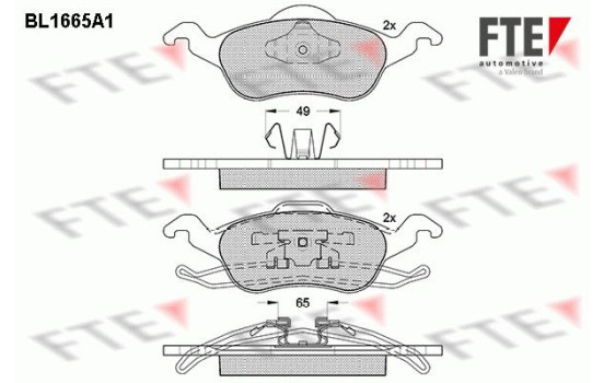 Brake Pad Set, disc brake BL1665A1 FTE