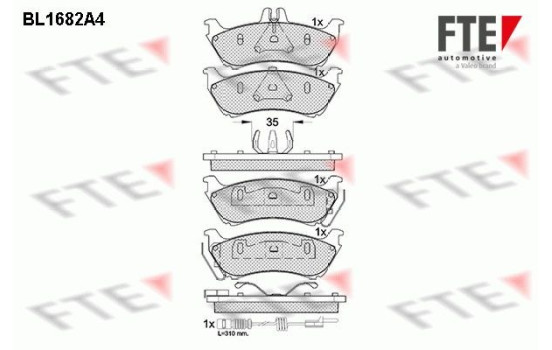Brake Pad Set, disc brake BL1682A4 FTE