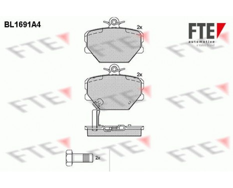 Brake Pad Set, disc brake BL1691A4 FTE