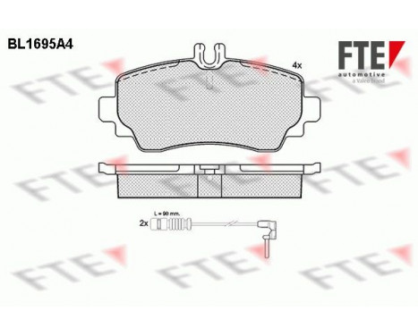 Brake Pad Set, disc brake BL1695A4 FTE