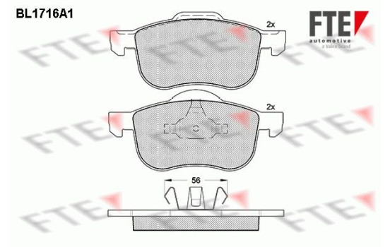 Brake Pad Set, disc brake BL1716A1 FTE