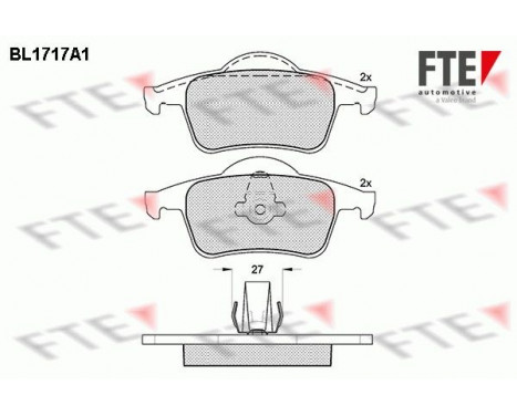 Brake Pad Set, disc brake BL1717A1 FTE