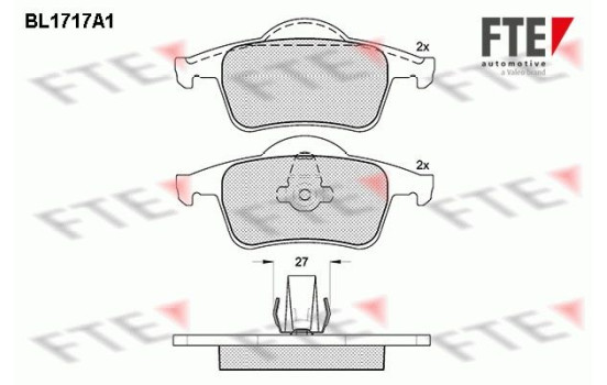 Brake Pad Set, disc brake BL1717A1 FTE