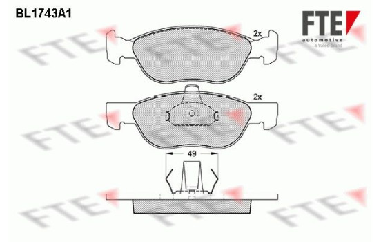 Brake Pad Set, disc brake BL1743A1 FTE