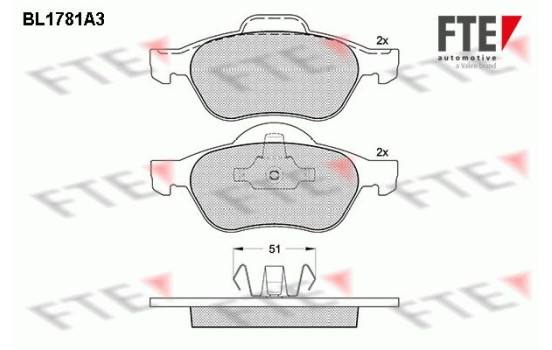 Brake Pad Set, disc brake BL1781A3 FTE