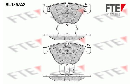 Brake Pad Set, disc brake BL1797A2 FTE