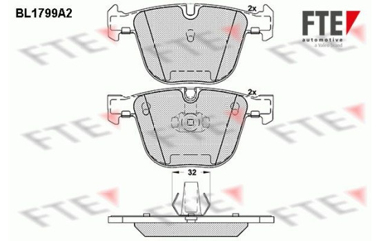 Brake Pad Set, disc brake BL1799A2 FTE
