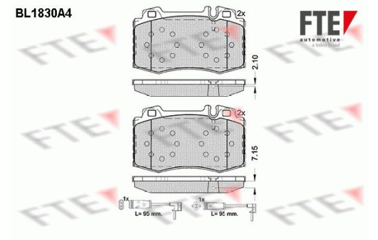Brake Pad Set, disc brake BL1830A4 FTE