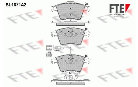 Brake Pad Set, disc brake BL1871A2 FTE