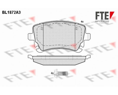 Brake Pad Set, disc brake BL1872A3 FTE