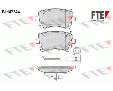 Brake Pad Set, disc brake BL1872A4 FTE