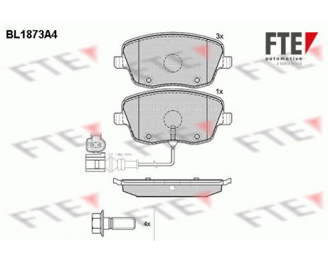 Brake Pad Set, disc brake BL1873A4 FTE