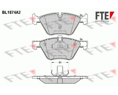 Brake Pad Set, disc brake BL1874A2 FTE