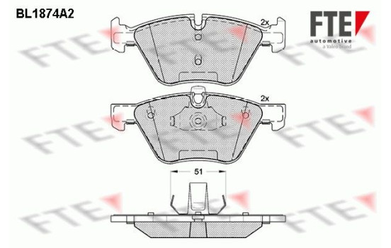 Brake Pad Set, disc brake BL1874A2 FTE
