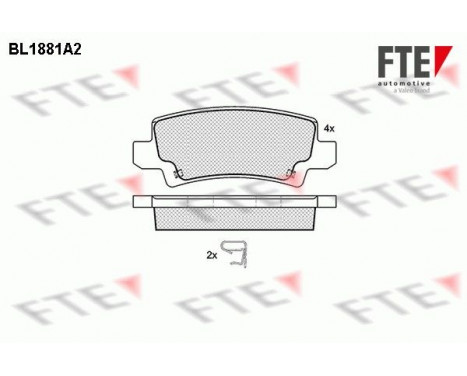 Brake Pad Set, disc brake BL1881A2 FTE