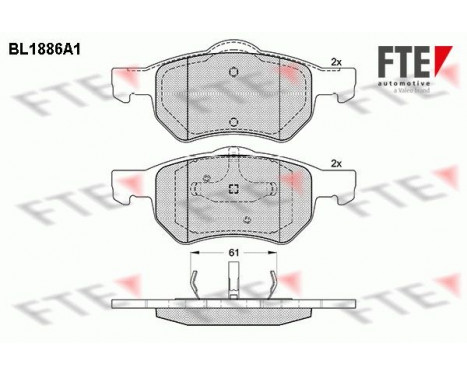 Brake Pad Set, disc brake BL1886A1 FTE