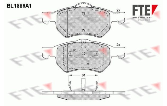 Brake Pad Set, disc brake BL1886A1 FTE