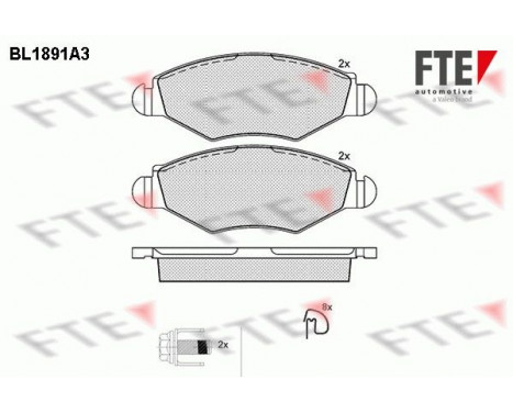 Brake Pad Set, disc brake BL1891A3 FTE