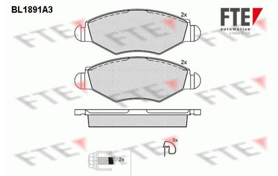 Brake Pad Set, disc brake BL1891A3 FTE