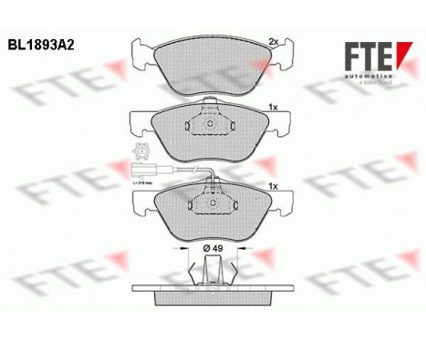 Brake Pad Set, disc brake BL1893A2 FTE