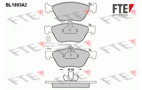 Brake Pad Set, disc brake BL1893A2 FTE