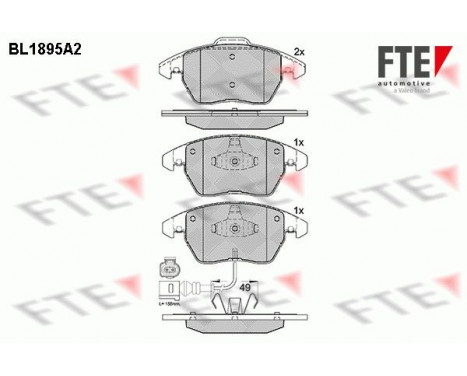 Brake Pad Set, disc brake BL1895A2 FTE