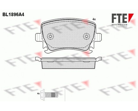 Brake Pad Set, disc brake BL1896A4 FTE