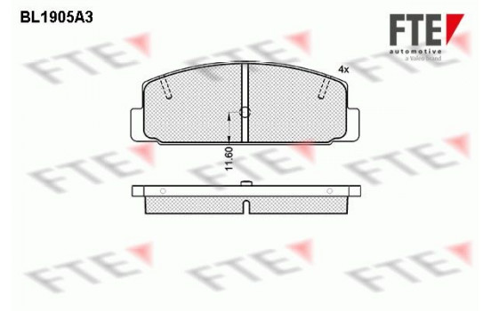 Brake Pad Set, disc brake BL1905A3 FTE