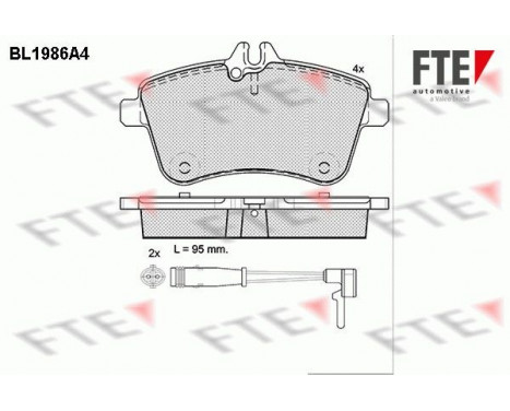 Brake Pad Set, disc brake BL1986A4 FTE