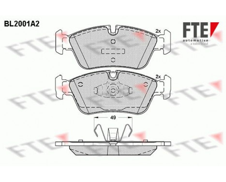 Brake Pad Set, disc brake BL2001A2 FTE