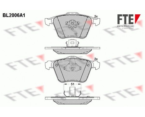 Brake Pad Set, disc brake BL2006A1 FTE