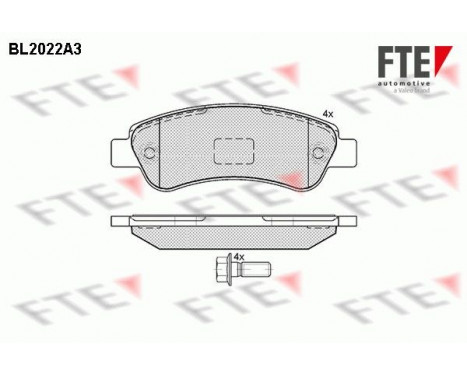 Brake Pad Set, disc brake BL2022A3 FTE