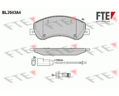 Brake Pad Set, disc brake BL2043A4 FTE