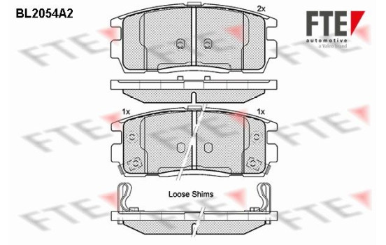 Brake Pad Set, disc brake BL2054A2 FTE