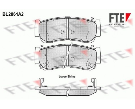 Brake Pad Set, disc brake BL2061A2 FTE