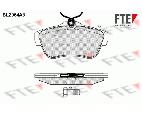 Brake Pad Set, disc brake BL2064A3 FTE