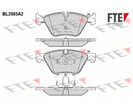 Brake Pad Set, disc brake BL2085A2 FTE