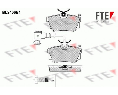 Brake Pad Set, disc brake BL2466B1 FTE