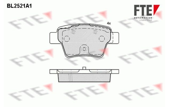 Brake Pad Set, disc brake BL2521A1 FTE