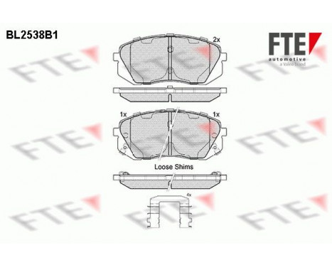 Brake Pad Set, disc brake BL2538B1 FTE