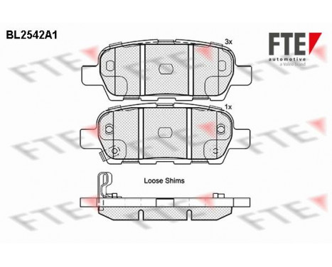 Brake Pad Set, disc brake BL2542A1 FTE