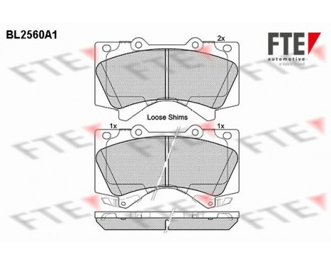 Brake Pad Set, disc brake BL2560A1 FTE