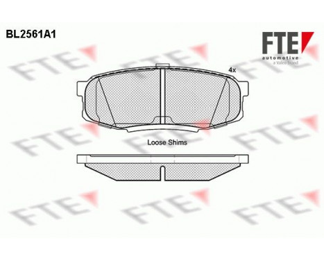 Brake Pad Set, disc brake BL2561A1 FTE