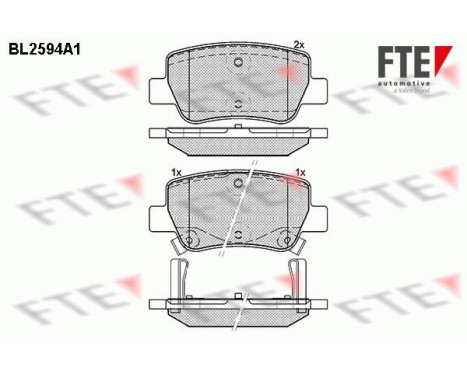 Brake Pad Set, disc brake BL2594A1 FTE