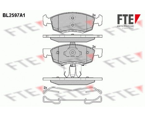 Brake Pad Set, disc brake BL2597A1 FTE