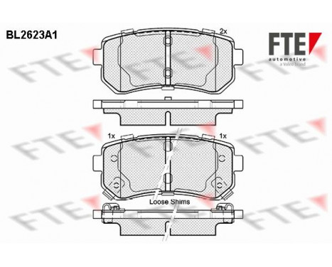 Brake Pad Set, disc brake BL2623A1 FTE