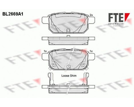 Brake Pad Set, disc brake BL2669A1 FTE