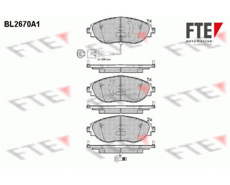 Brake Pad Set, disc brake BL2670A1 FTE